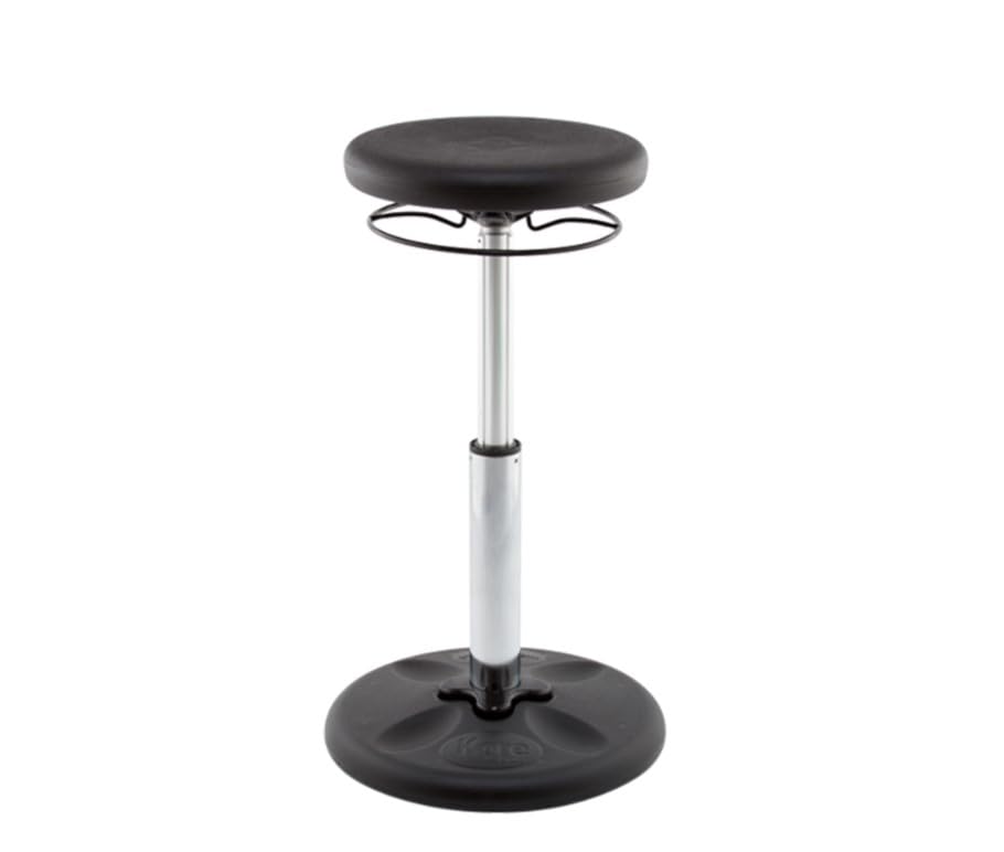 Image of Kore Adjustable Wobble Stools, Flexible Seating for Ages 6-12, 14-24in Tall (Black, 16.5in-24in)