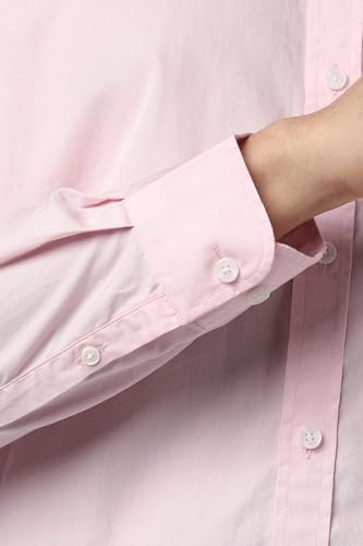 Image of Peter England Men's Solid Slim Fit Full Sleeve Casual Shirt| 100% Cotton