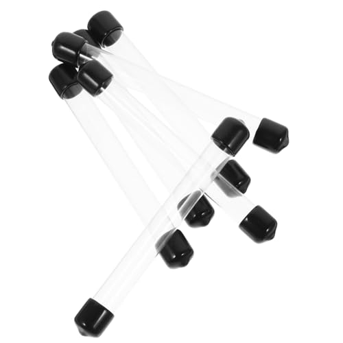 KICHOUSE 6 Pack Acrylic Round Storage Tubes Lids Tube Storage for Incense Plastic Sample Cups