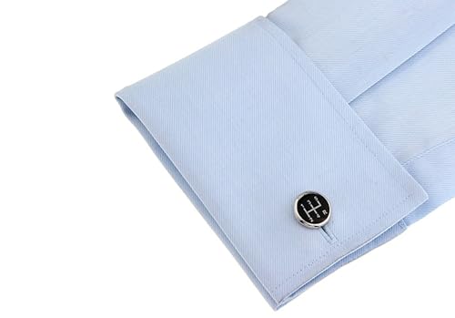 Gemelos de plata y latón negro con diseño exclusivo para esmoquin 2