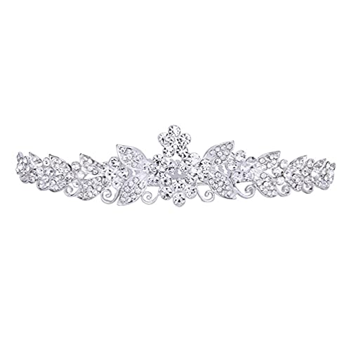 TOYANDONA Tiara De Nupcial Con Diamantes De Imitación Y Peine Para Pelo Accesorio Elegante Para Novias En Bodas Y Fiestas 6.06X2.36 Pulgadas