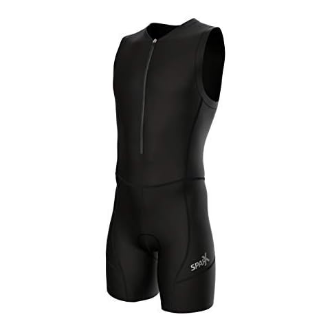 Sparx Men`s Triathlon Suit Trisuit Race Skinsuit Cycling Speed Suit Italian Fabric Swimskin Cover