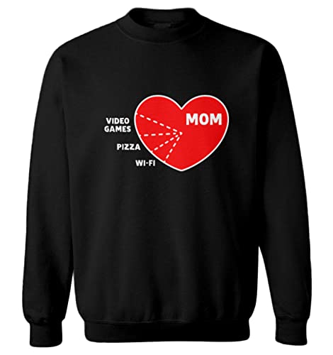 Heart Divided Love - Pizza Video Games Toddler Fleece Crewneck Sweater
