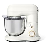 Matte White Stand Mixer 3.5 Quart, 12-Speed Electric Mixer with 300W Motor, Tilt-Head Standing Mixer for Baking, 3.5 Qt Stainless Steel Bowl, Splash Guard, Dough Hook, Flat Beater, Balloon Whisk