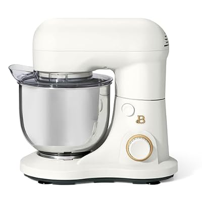Matte White Stand Mixer 3.5 Quart, 12-Speed Electric Mixer with 300W Motor, Tilt-Head Standing Mixer for Baking, 3.5 Qt Stainless Steel Bowl, Splash Guard, Dough Hook, Flat Beater, Balloon Whisk