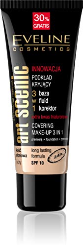 Eveline Cosmetics Art Scenic Foundation 3 in 1 Primer Foundation Corrector- Ivory