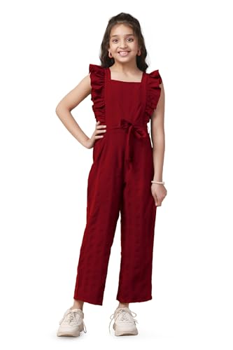 Image of Fashion Dream Girl's Cotton Blend Ankle Length|Jump Suit Set for Girls