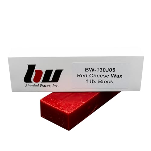 Blended Waxes Inc. Cheesemaking Wax Block - Premium Food Grade Wax, Can Be Used For A Variety Of Cheese Types, Red, 1 Block