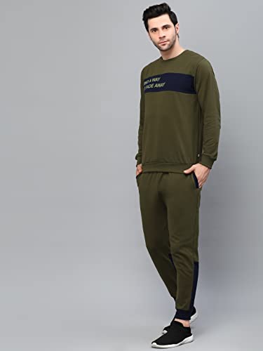 Image of Rigo Round Neck Full Sleeve Terry Track Suit For Men | Regular Fit Plus Sizes Tracksuit for Men's | Co-ord Set For Men