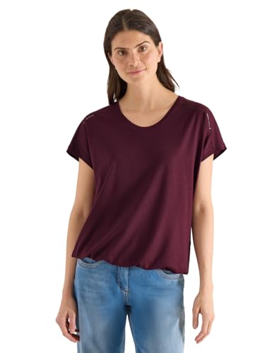 T-Shirt mit V-Neck und Spitzendetail