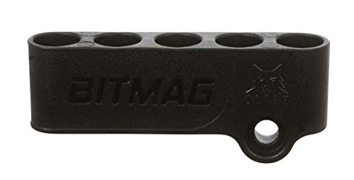 BitMag - Magnetic Bit Holder - for Drills and Drivers - Store Your bits on Your Power Tool, Always to Hand for Fast swapping - Holds 1/4 hex bits - Black Composite
