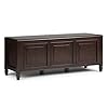 Simplihome connaught solid wood 51 inch wide storage bench trunk with safty hinge multifunctional traditional in dark chestnut brown  urban country home decor