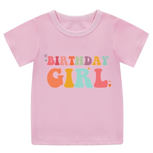 Image of Birthday Girl Shirt Girls 1st-14th Birthday Outfit Teen Toddler Baby Cute Short Sleeve T-Shirt