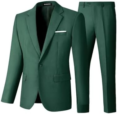 Wangyue 2 Piece Suit Men Slim Fit Suits for Mens One Button Men Suit Slim Fit Wedding Groomsmen Prom Homecoming Suits