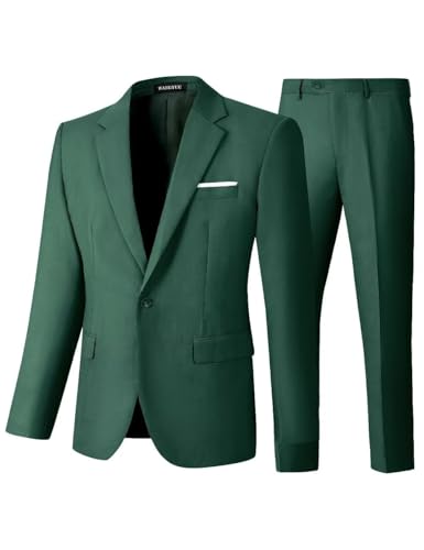 Wangyue 2 Piece Suit Men Slim Fit Suits for Mens One Button Men Suit Slim Fit Wedding Groomsmen Prom Homecoming Suits