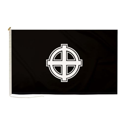 Duraflag Banderas de 90 x 60 cm, diseño de cruz celta, color negro