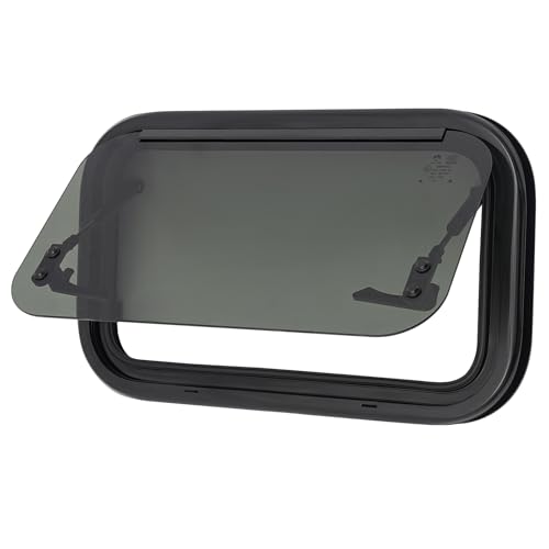 Mqwdxzfes Ventana de exhibición para autocaravana, 500 x 300 mm, con cremallera, con protección solar, ventana lateral de aluminio, para RV, caravana, caravana, camper (redondeos)