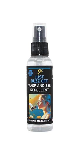 JUST Buzz Off - 100% All Natural WASP and BEE Spray - DEET-Free, PICARIDIN Free - 2 Fl. Oz. - Small - Travel