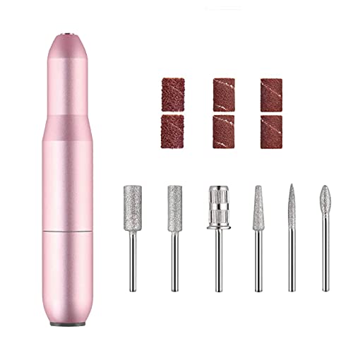 UUSYXNA Nail Drill, Electric Nail-File Machine, 6 Kinds of Multifunctional Drills and Set Professional 20000rpm Manicure Pedicure with Sanding Bands, Portable Electrical Nail Polishing Kits