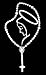 2" inches tall white rosary mary design vinyl decal sticker twin pack 2 in 1
