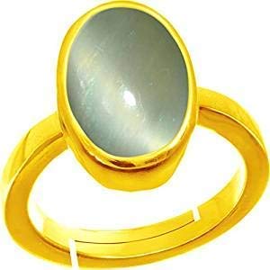 Bague œil de chat naturelle 7.25 Ratti ashtadhatu pour protection et méditation