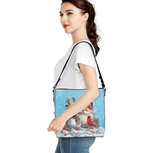 Image of HUGS IDEA Boho Bags for Women Leather Handbag Shoulder Bucket Crossbody Purse