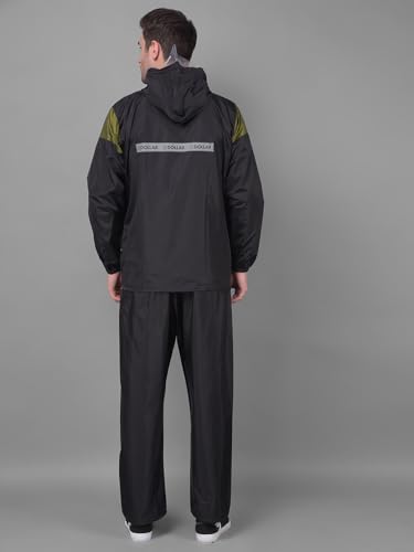Image of Dollar Rainguard Men's Reversible Full Sleeve Solid Raincoat Set With Adjustable Hood and Pocket