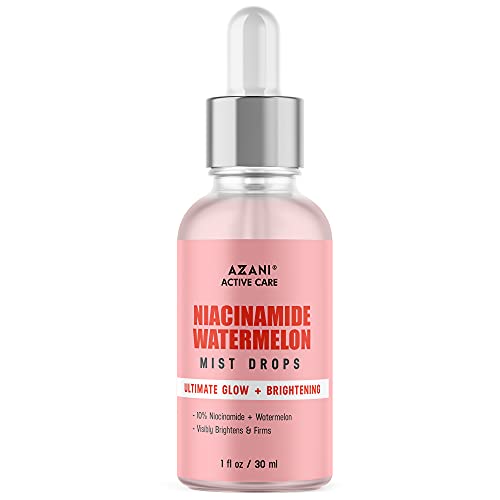 Azani Watermelon Glow Niacinamide Dew Drops | 10% Niacinamide + Watermelon | Highly Effective Glowing Face Serum |Skin Whitening & Brightening| Women & Men, 1 Oz