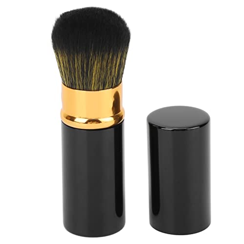 Kuuleyn Brocha De Maquillaje En Polvo Redonda, Brocha De Maquillaje Retráctil, Herramienta Cosmética De Polvo Suelto De Pelo Suave Portátil De Viaje para Artista (Negra)