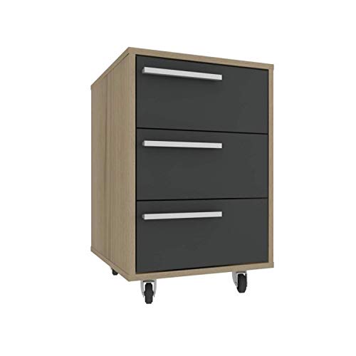 Gaveteiro 3 Gavetas Espresso Móveis Avelã Tx/ônix Tx