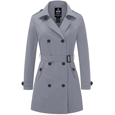 Wantdo Women's Waterproof Double-Breasted Trench Coat Cover