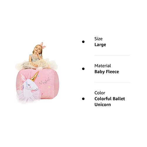 Anzitinlan Pink Unicorn Bean Bag Chair For Girls Room Decorations, Toy Storage Beanbag Chairs, Velvet Fabric Super Soft, Extra Large Size Cover Only #TOP6
