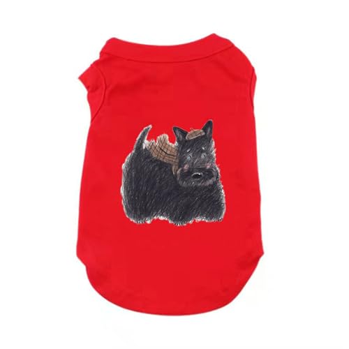 ZSDGBZ 犬服 春 3XL 夏服 小型犬 ドッグウェア タンクトップ Tシャツ ボーダー カットソー おしゃれ 可愛い 薄手 ペット服 犬用 伸縮性あり レッド フレンチブルドッグ パグ お出かけ お散歩