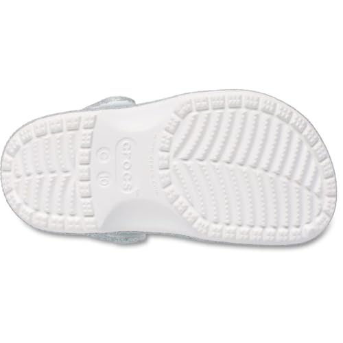 Image of Crocs Unisex Classic Glitter Clogs (Little Kid /Big Kid) White 12 Medium