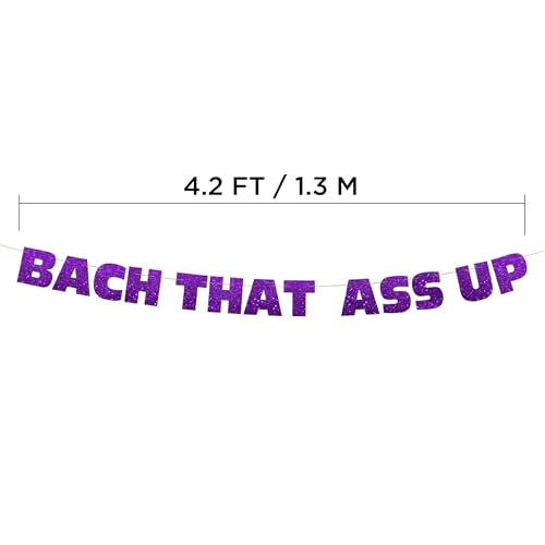 Image of Pre-Strung Bachelorette Purple Glitter Banner - Bachelorette Party Decorations for Her - Party Supplies, Favors and Gifts