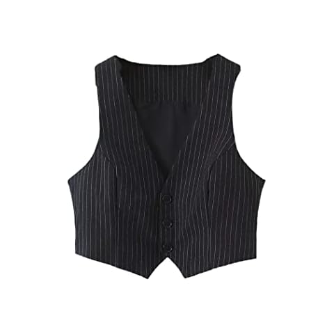 Haitpant Women's Striped Suit Vest Jacket Cover