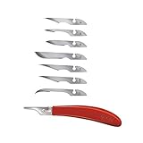 Handwerker Set: 14x Bayha Mix Skalpellklingen und Griff Nr.6 von Kosmetex, einzeln verpackt, Set: Handwerker - Griff