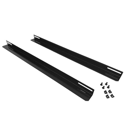 Image of Server Rack Cabinets Tray Mount Supporting Rails L-Shape 1 Pair 2 Roots Deep 28Inch Long Suitable for 1000MM Depth Rack Cabinet Cold Rolled Steel Material (1000MM, 28INCH)