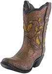 Fenteer Resin Vase Decorative Cowgirl Boot Vase Sculpture Indoor Sculpture for Farmhouse, Brown