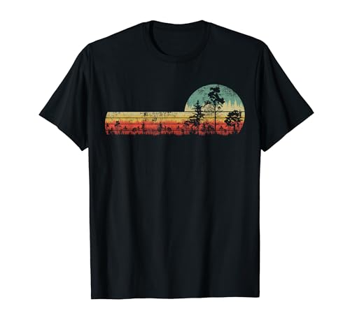 Retro Bosque Vida Silvestre Árboles Al aire libre Senderismo Camiseta