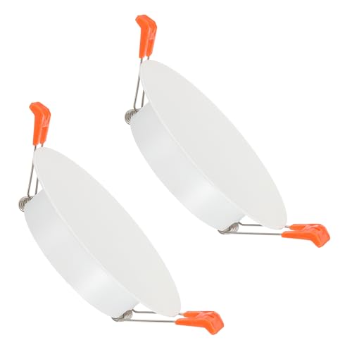 PATIKIL 110mm / 4.3" Diameter Metal Ceiling Hole Cover Plate, 2 Pcs Downlight Hole Trim Wall Mount Decorative Cap Access Panel for 3.2-3.6inch Round Ceiling and Wall Openings, Matte White by PATIKIL - Used condition - US$11.96