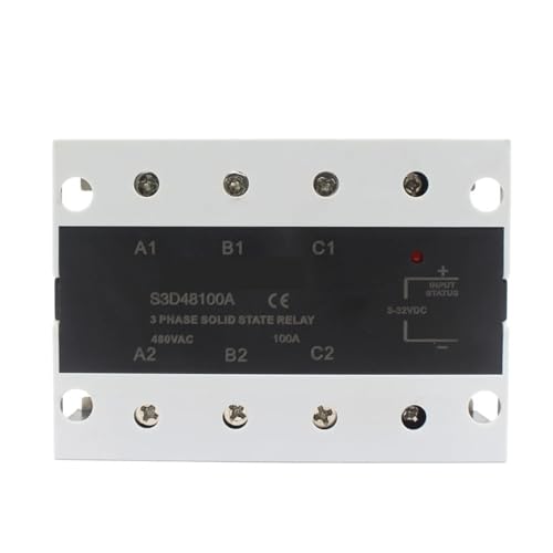 Relais à semi-conducteurs triphasé SSR 480VAC 3-32VDC pour armoire électrique S3D48100A