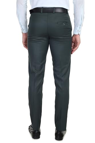 Image of Men's Stretchable Solid Plain Formal Trousers - Regular Fit Stylish Pants for Office & Party, Fashionable Dress Trousers for Men