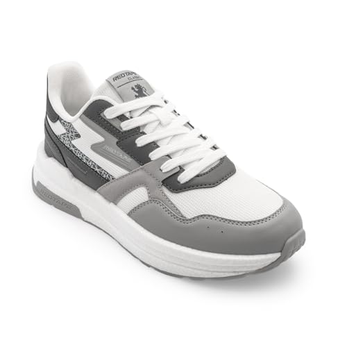 Image of Red Tape Men's Sneakers Black White Mesh Pu Round Toe Lace-Up
