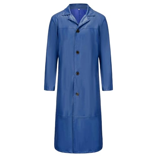 Trench long cuir synthétique homme style steampunk gothique vintage