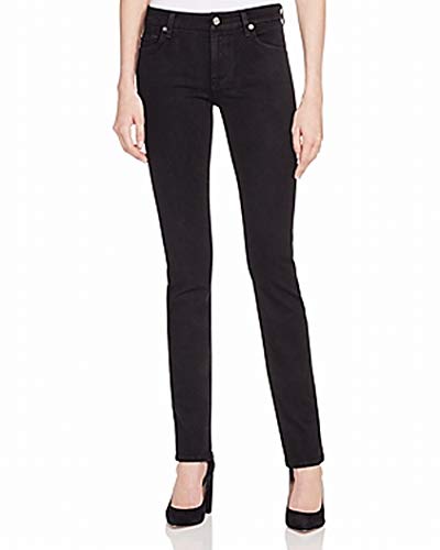 7 For All Mankind Women's Kimmie Straight Slim Illusion Luxe Jean in Black