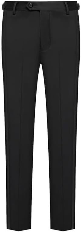 Men's Dress Pants with Satin Band Striped Side Casual Business Suit Pants
