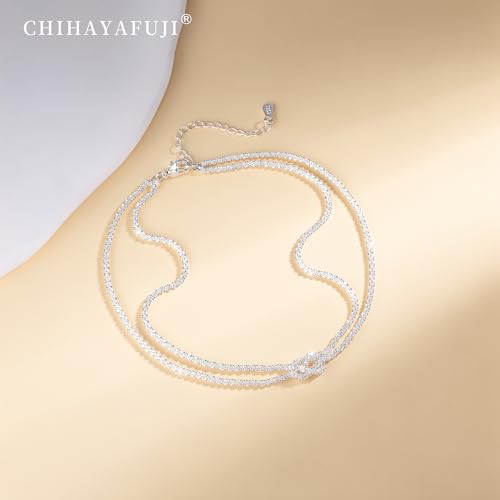 Chihayafuji Sterling Silver Plated Ankle Bracelets for Women Waterproof Layered Braided Chain Knot Charm Stackable Adjustable Non Tarnish Nickel Free Anklets Bracelet for Summer Beach Jewelry - image 6
