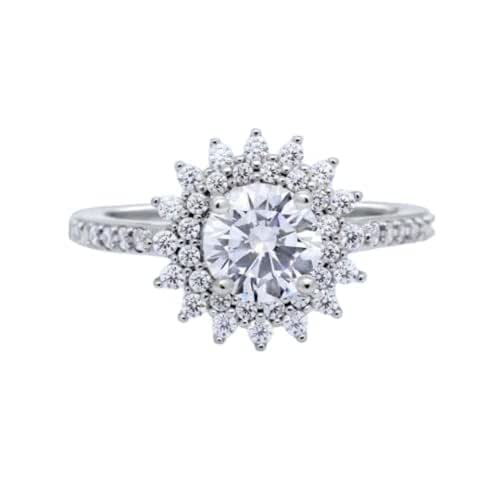 Amazon.com: Ssjewel 2 Ct Round Cut Diamond Classic Halo Starburst ...