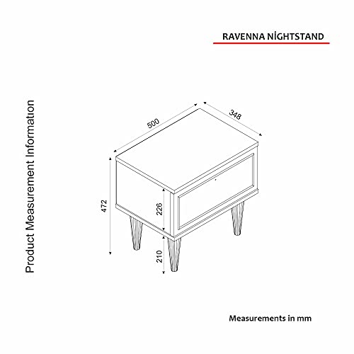 WELL HOME MOBILIARIO & DECORACIÓN Mesilla,100% Płyta wiórowa powlekana melaminą, Kolor Biały Złoto Czarny